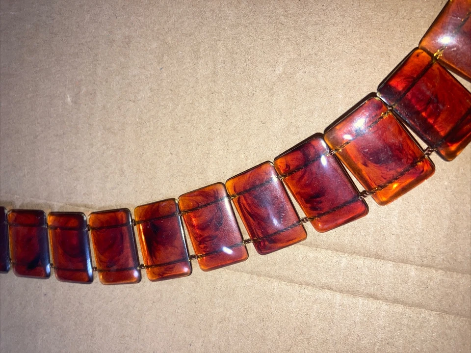 Cinturón de eslabones de plástico celuloide con caparazón de tortuga vintage años 70. TOTALMENTE MOD!!! Foto 2 de 4