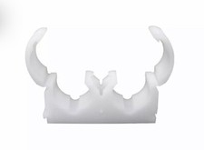 Image of 15MM TALON WHITE DOUBLE HINGED PIPE CLIP PACK OF 50 - TD15