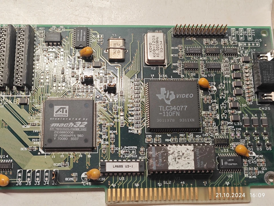 1993 VESA VGA Card Acer LA685 93308-1 (ATI VLB Mach32) 1 MB 486 Retrogaming - Image 2 of 4