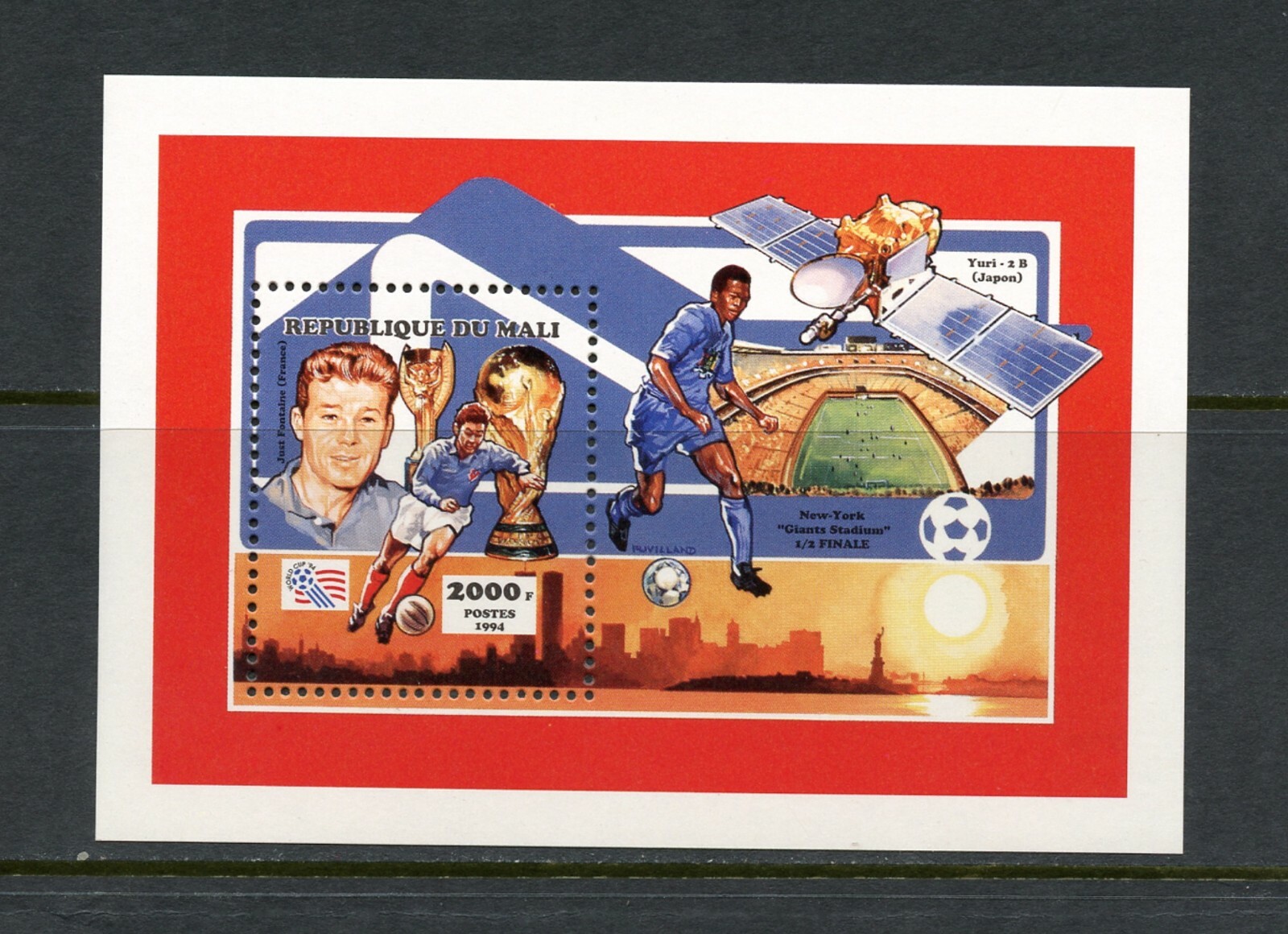 U511 Malí 1994 Fútbol Fútbol Just Fontaine Hoja MNH