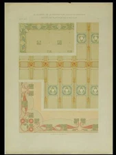 ART NOUVEAU ORNAMENTATION CEILING - 1904 LITHOGRAPH - RENE BEAUCLAIR