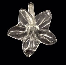 Vintage Clear Glass Hand Blown Lily Flower 8 x 6