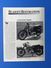 1957 Triumph Tr6 Motorcycle - Original 3 Page Restoration Article 1957 Triumph Tr6 Motorcycle - Original 3 Page Restoration Article