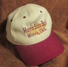 Vintage Morris State Bank Oklahoma Cap Hat Snapback Now Closed White Maroon