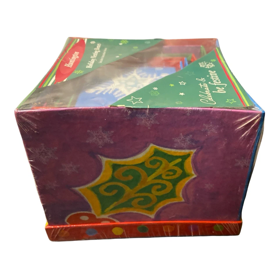 Set of SIX Holiday Gift Boxes Stacking Nesting NEW SEALED Huntington Decorative - Image 2 of 4