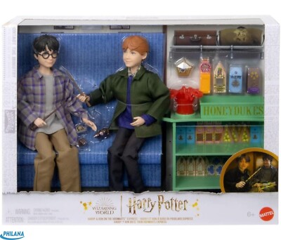 Mattel HND79 Harry und Ron im Hogwarts-Express-Set mit über 10 Zubehörteilen NEU