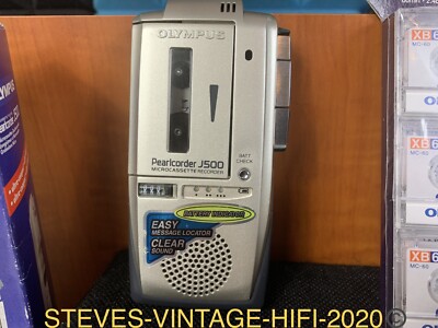 Olympus Pearlcorder J500 Microcassette Recorder + NEW