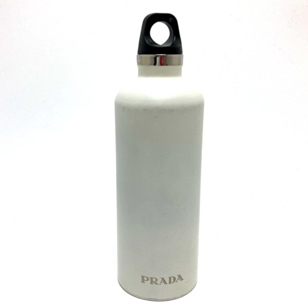 UNUSED PRADA 2UH003 logo tumbler Water bottle 500ml Stainless Steel White