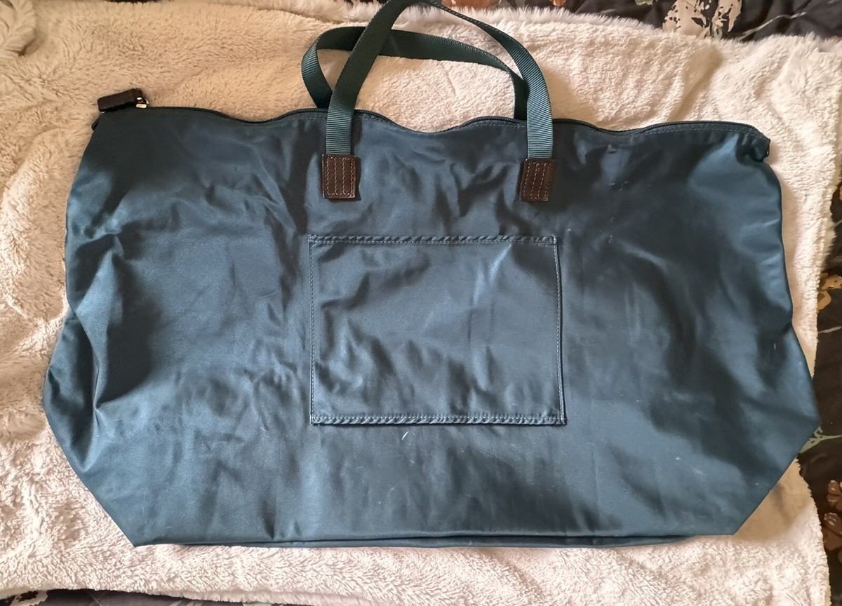 Tumi Deep Teal Blue Nylon Travel Overnight Weekender Fold Up