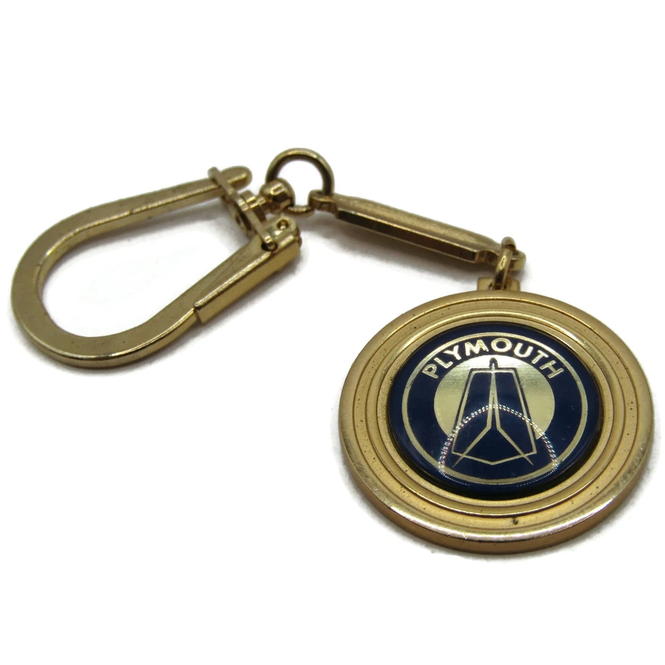 Plymouth Cars Logo Vintage Keychain Auto Collectible Gold Tone by Swank - Image 2 of 4