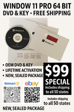 MS Win 11 pro 64 English DVD with Key Full License BRAND NEW SEALED USA SELLER