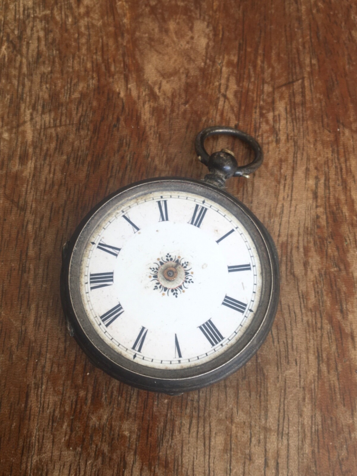 ANTIQUE SOLID SILVER KEY WIND OPEN FACE POCKET WA… - image 1