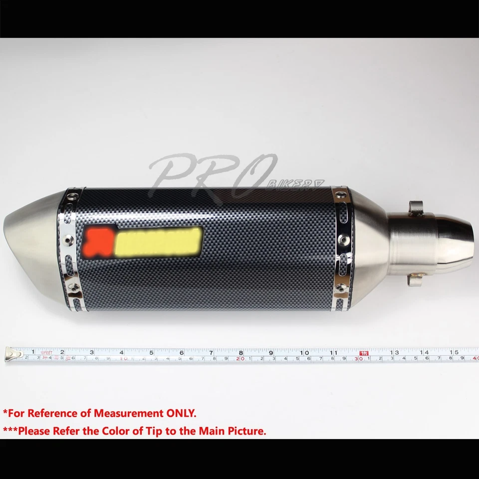 1.5"-2" Inlet 1.25" Slanted Burnt Tip Carbon Fiber Look Racing Exhaust Muffler - Image 3 of 4