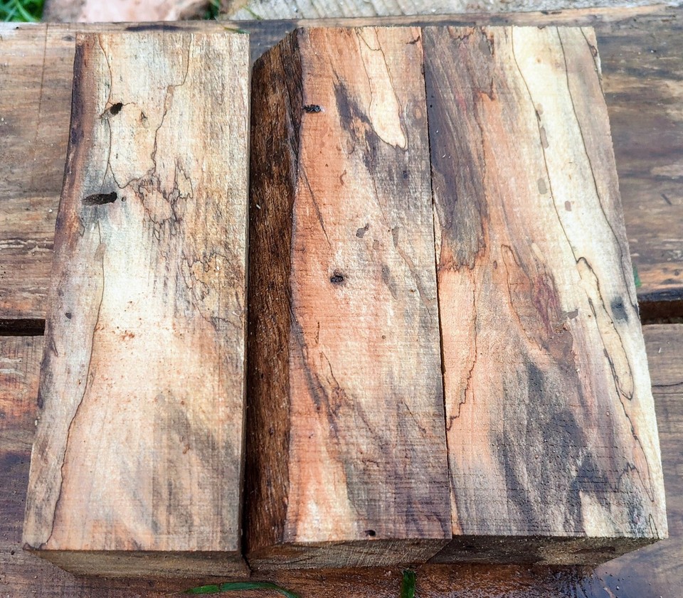 3 Spalt Figured Stained Sugar Maple Peppermill Blanks 3x3x8 eBay