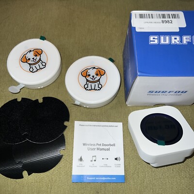 New Surfou WIRELESS DOGGIE DOORBELL FOR POTTY TRAINING Button Alarm