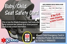 Baby Infant Car Seat Safety Sticker ICE Card, Car Seat Sticker, 3 Pack