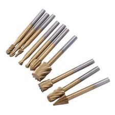 10x 3mm Schaft HSS Titankopf Schaftfr&auml;ser Fr&auml;sstifte Hartmetall Dreh Burrs Bits