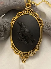 RAVEN CROW BLACK VIKING PENDANT NECKLACE FESTIVAL GOLD SILVER GIFT CELTIC EASTER