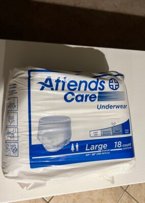 Attends Care Large Adult Underwear 18 Count Heavy Absorbency Latex Free NIP