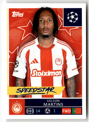 Topps Champions League Sticker 2025-26 No. 339 Gelson Martins Speedstar