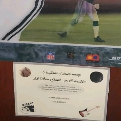 Foto autografiada a mano por Chad Pennington de los New York Jets 8x10 certificado de autenticidad Foto 2 de 4