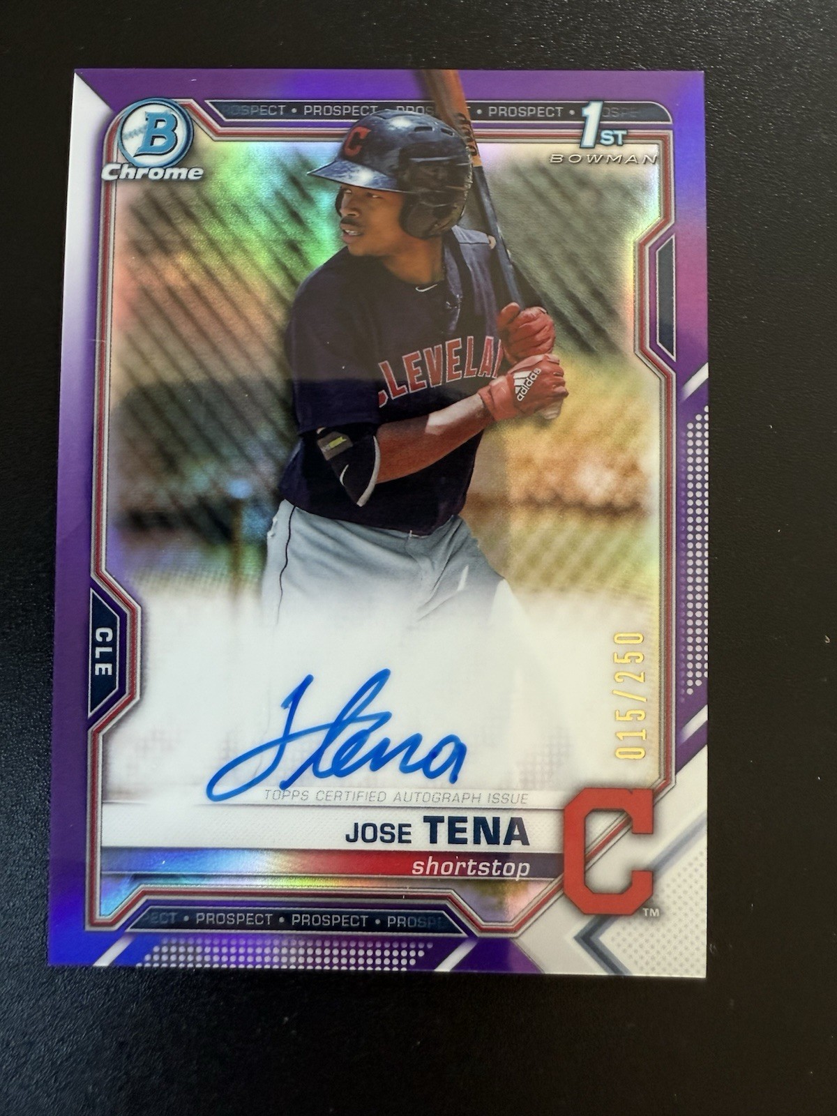 2021 Bowman Chrome Prospects Auto Purple Refractor /250 Jose Tena #CPA-JT Auto