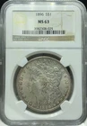 1896 Morgan Silver Dollar MS 63 NGC Uncirculated $1 Coin
