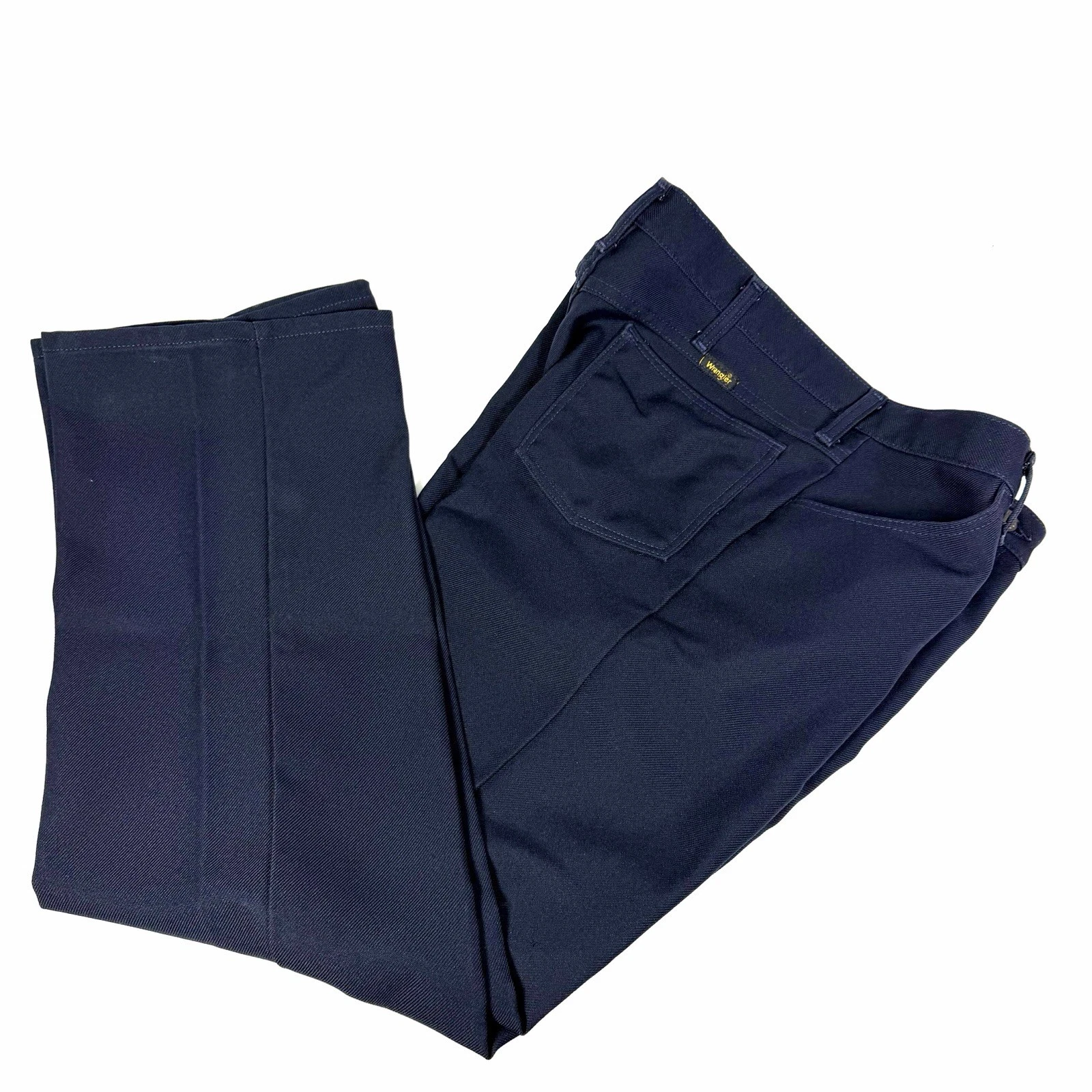 Wrangler Wrancher Dress Jean Flat Front Casual Navy Mens 82NV 34x29