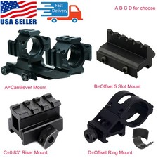 25.4/30mm Ring Cantilever Mount/45 Degree Offset Scope Mount/0.83" 3 Slot Mount