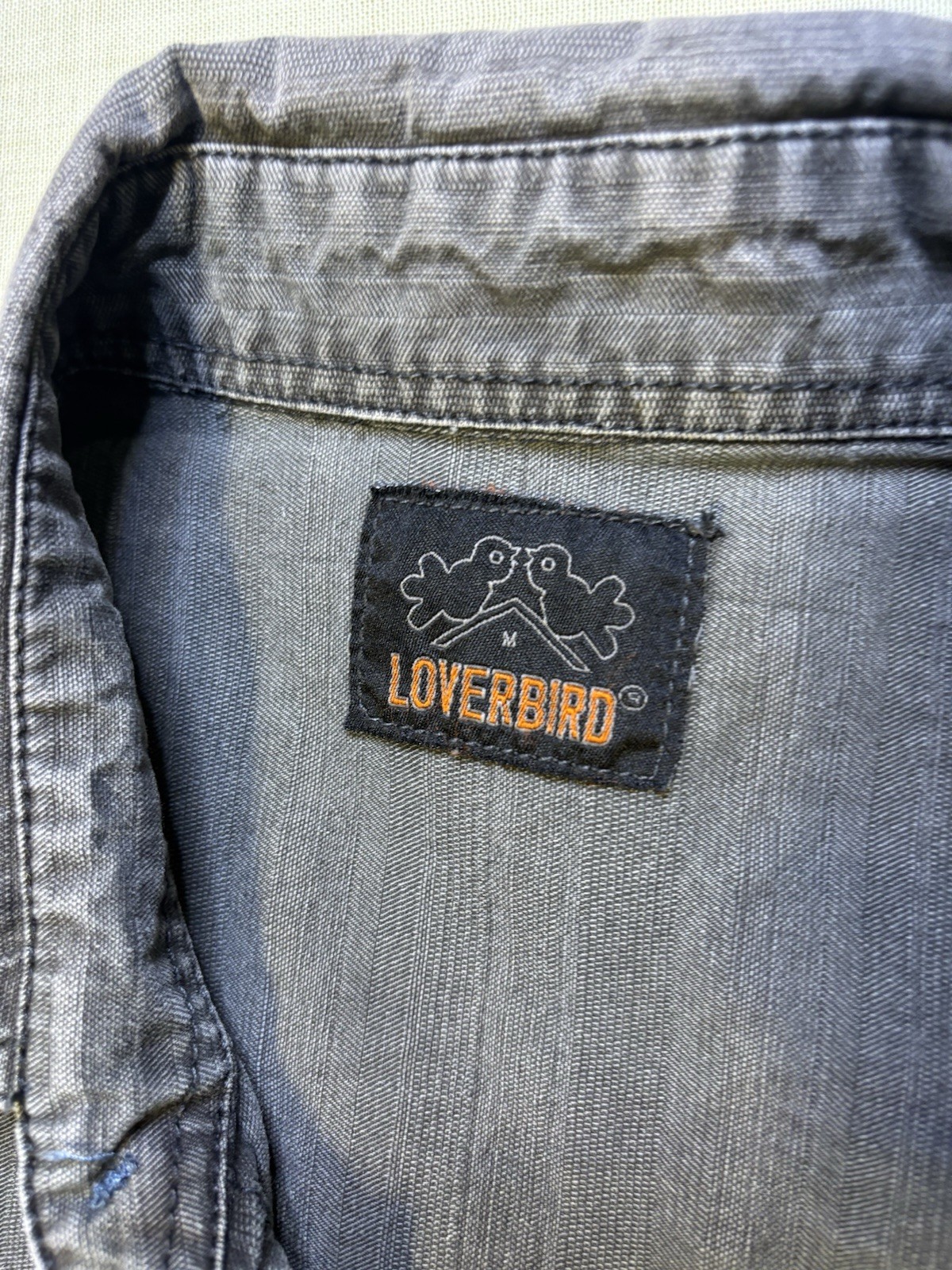 LOVERBIRD Gray Denim Button Front Collared Vest w… - image 15