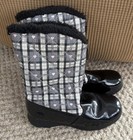 Totes Girls Snow Boots Size 4 Black Grey Hearts Zip Up Barbera Style #73277 — photo 2