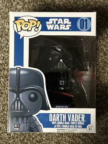 Funko Pop! 2010 Star Wars Darth Vader Blue Box #01 Vinyl Bobblehead NIB MINT Con