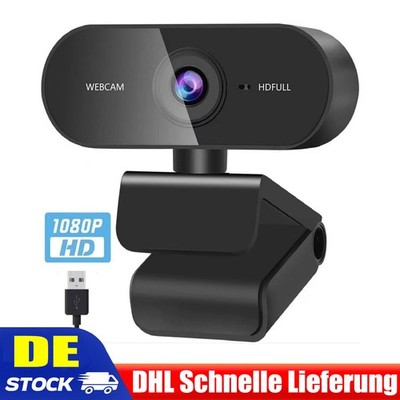 Webcam 1080P Full HD Webkamera USB mit Mikrofon für PC Laptop Desktop Plug Play