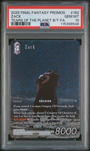 Final Fantasy TCG FFTCG Zack Full Art Foil PR-182/25-073L PSA 10 Gem Mint