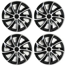 4x Radkappen Radblenden Radzierblenden Quad 16 Zoll Silber Schwarz Set für Seat