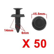 50Pcs 6mm Hole Dia Clip Plastic Push Type Rivet Retainer Fastener Bumper Pin