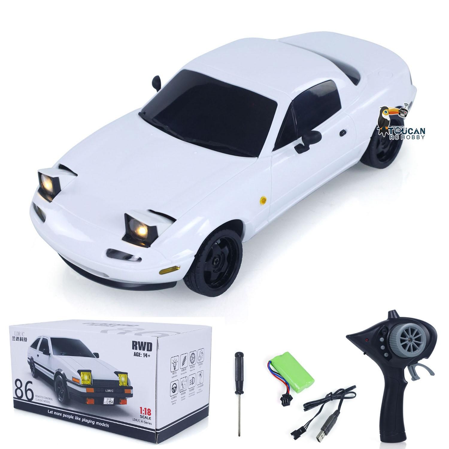 US STOCK 1/18 RC Drift Car LDRC RTR Model On Road Vehicles Flip Light Battery