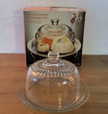 Luminarc France Arcoroc 2-tlg. Glasplatte Deckel Butterglocke Käse-Glocke OVP