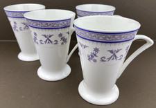 Dadoos Bone China White Tea Cup Set Bundle X4 Floral Delicate Pottery. VGC.