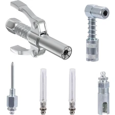 Grease Needle Nozzle with Double Handle Coupler for Easy Access in Confined Area