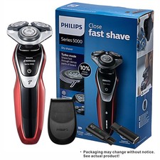 PhilipsRasoio Elettrico5000 S5390/12 Wet&Dry conTurbo e testine rotanti lavabili