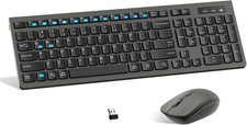 Quiet Wireless Keyboard and Mouse Combo for Office and Home Graphite Black