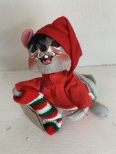 1991 Annalee Doll - Christmas Mouse with Stocking - Meredith NH
