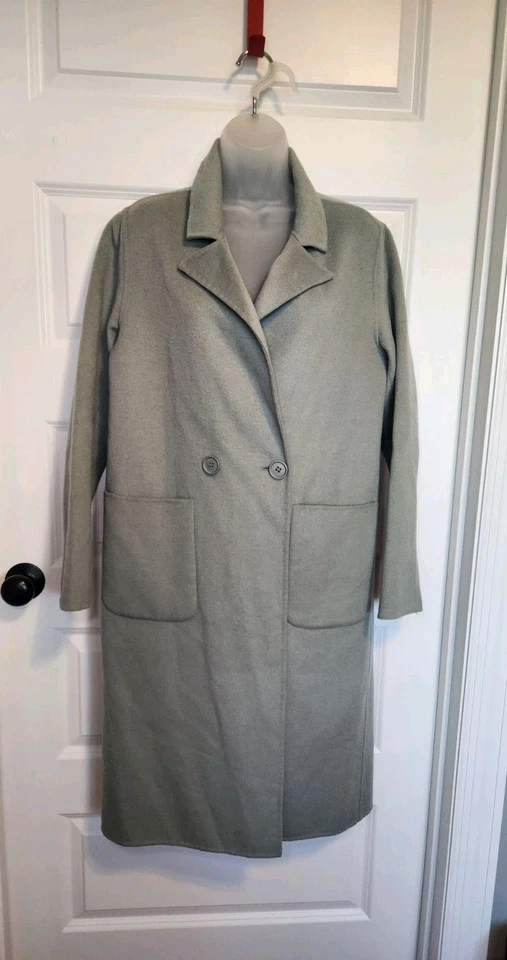 Halogen Nordstrom Double Face Wool Coat Long Soft Seafoam Green Size Small - Image 2 of 4