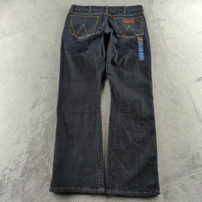 Wrangler Jeans Mens 33x32 Dax Blue 1077MWZDX Retro Slim Boot Cowboy Western