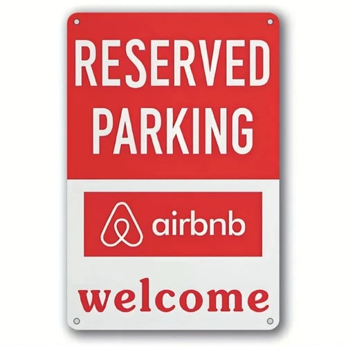Vintage-Style Airbnb Parking Welcome Waterproof Tin Metal Signs Home Décor, 8x12