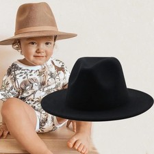 Classic Wide Brim Fedora Hat Felt Panama Jazz Cap Unisex Style, Men, Woman