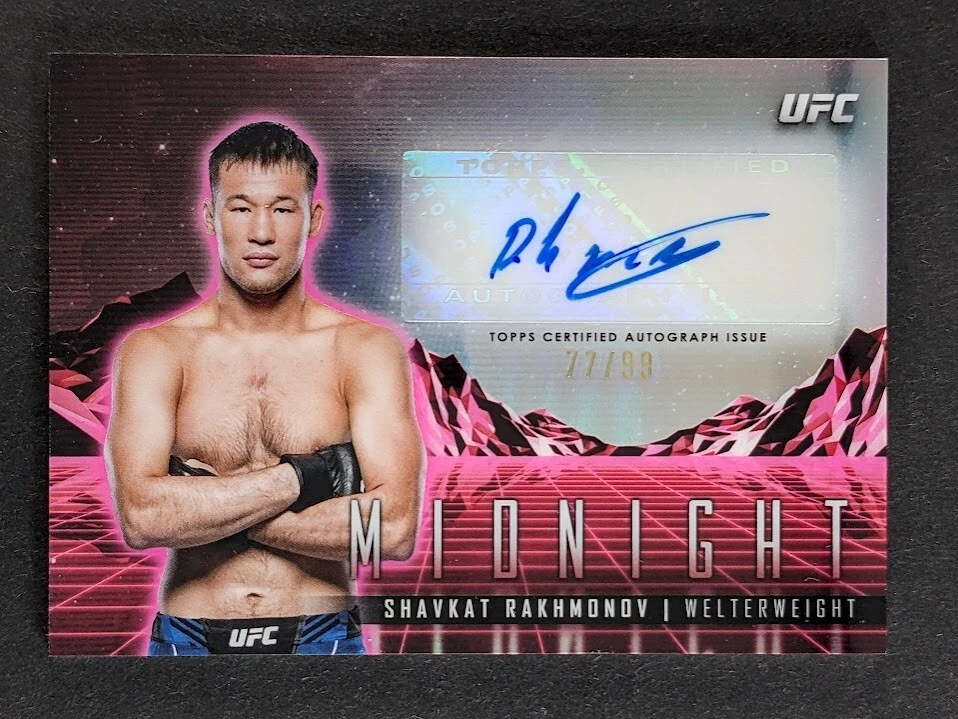 2024 Topps Midnight UFC SHAVKAT RAKHMONOV 77/99 Auto Twilight Horizon #HS-SRV