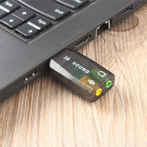 USB MINI Soundkarte 5.1 extern Virtual 3D Surround Computer, Notebook,Tablet, PC - Bild 1 von 4