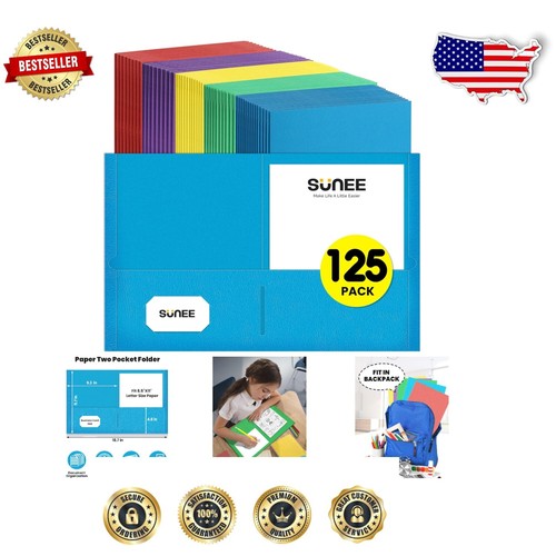 Durable 125-Pack Two Pocket Folders – Perfect for School & Office Needs